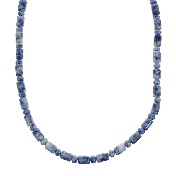 Genuine Sterling Silver Southwest Dumortierite Bead Necklace X10541